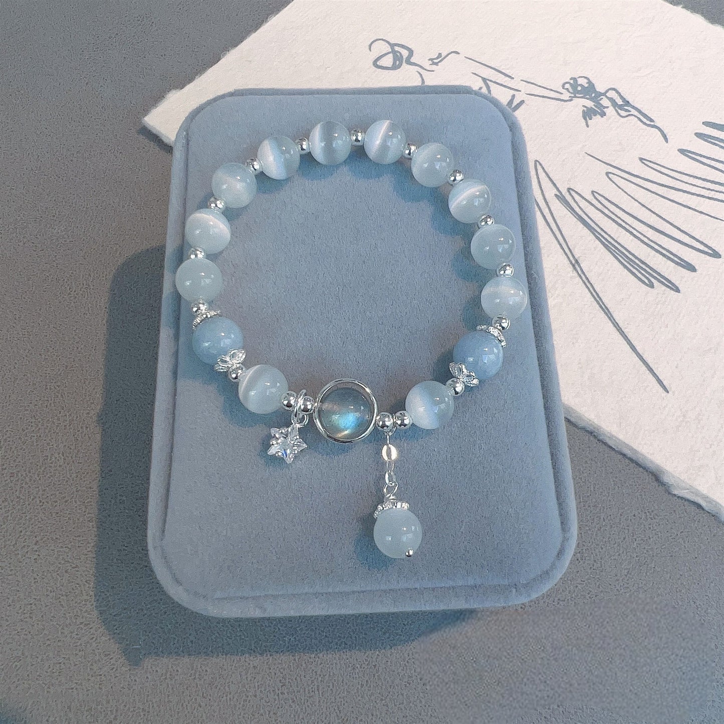 Star Charm Moonlight Cat’s Eye Bracelet