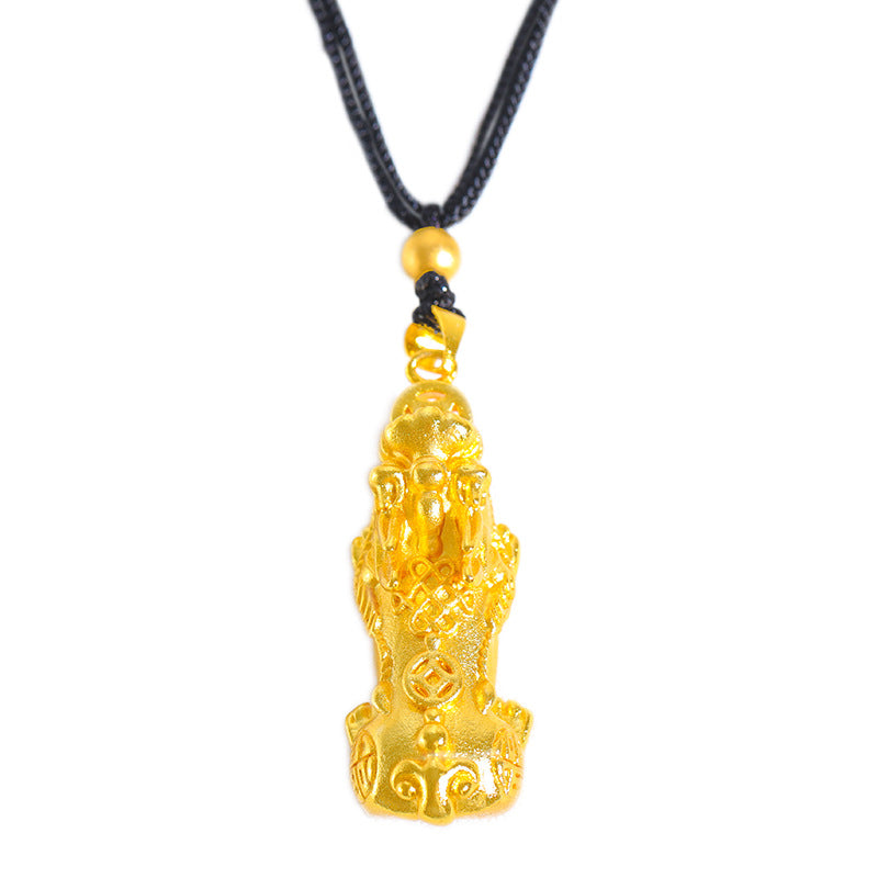 Fortune Coin Pixiu Pendant Necklace