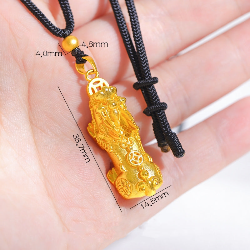 Fortune Coin Pixiu Pendant Necklace