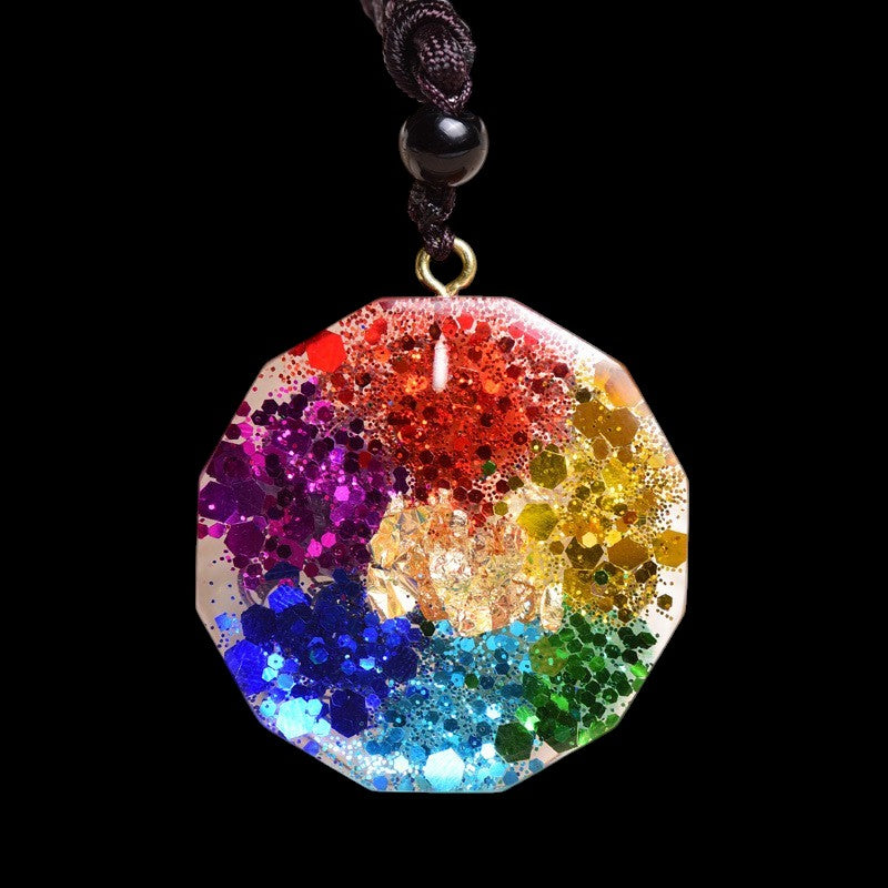 7 Chakra Energy Crystal Balance Pendant Necklace 3