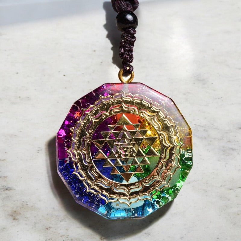 7 Chakra Energy Crystal Balance Pendant Necklace 4