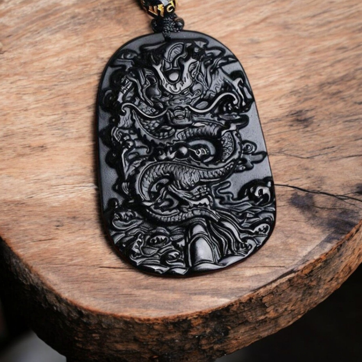 Black Obsidian Dragon Pendant 4
