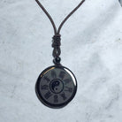 Black Obsidian Stone Yin Yang Pendant Necklace3