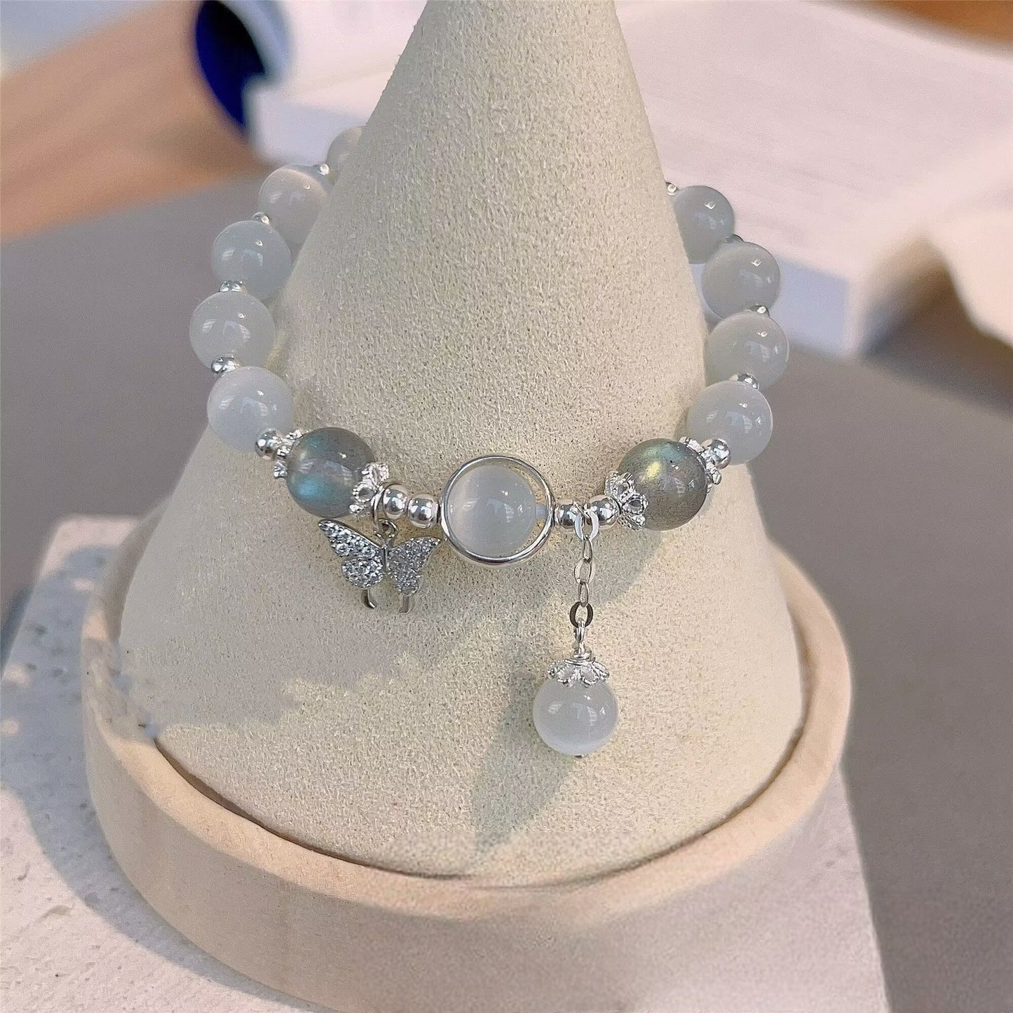 Butterfly Pendant Moonlight Cat’s Eye Bracelet