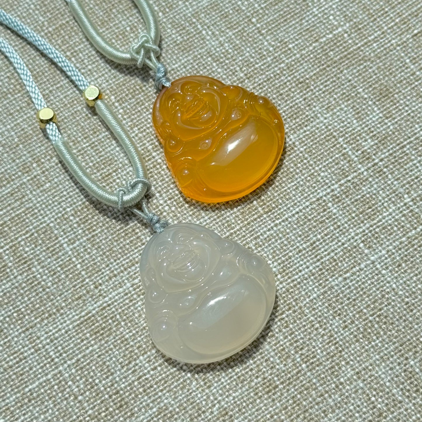 Chalcedony Maitreya Buddha Pendant Necklace