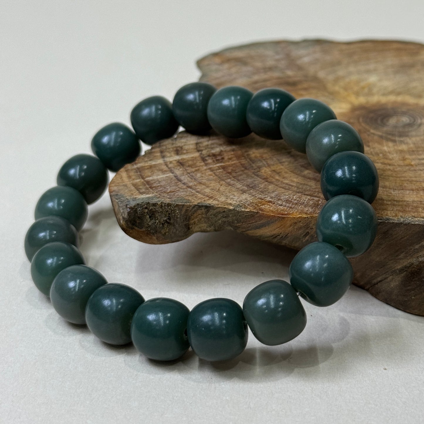Dark Green Bodhi Beaded Bracelet