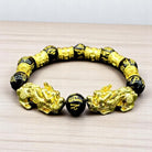cFeng Shui Double Pixiu Black Obsidian Bracelet wood2