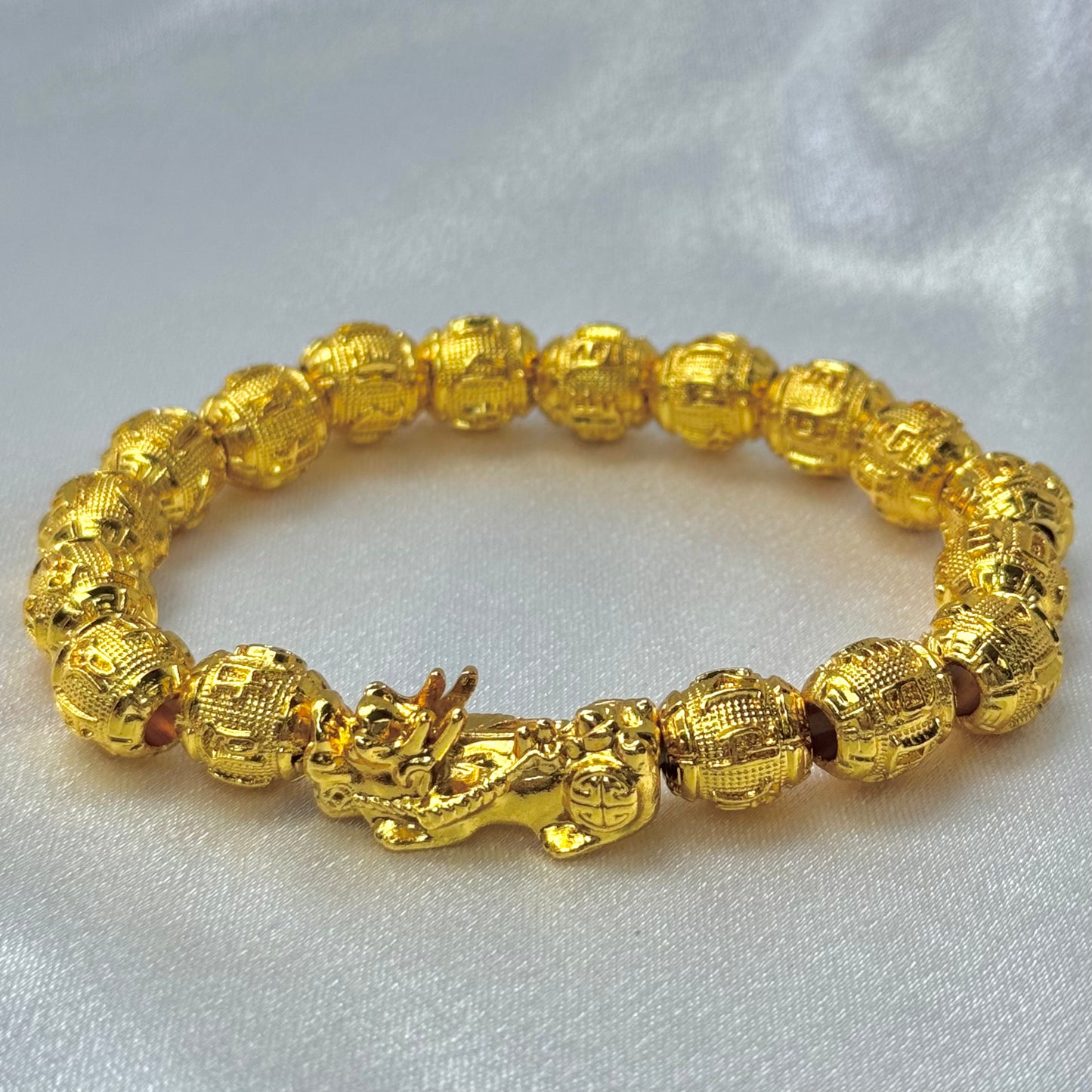 Goldenes Pixiu-Reichtums-Mantra-Armband