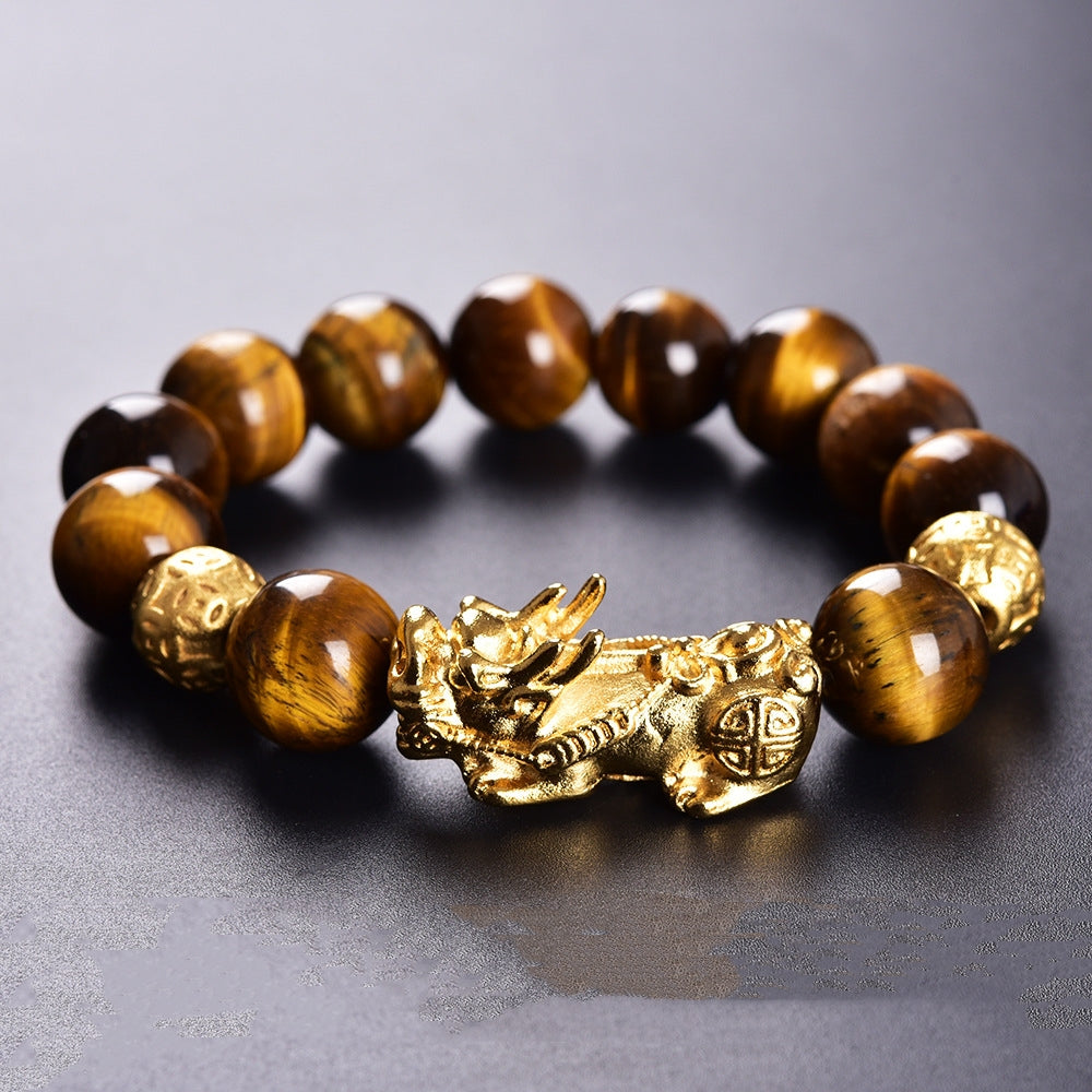 Golden Pixiu Wealth & Protection Tiger Eye Bracelet
