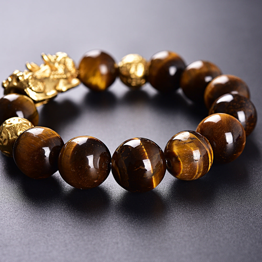 Golden Pixiu Wealth & Protection Tiger Eye Bracelet