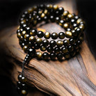 Golden Sheen Obsidian 108 Beads Bracelet Necklace
