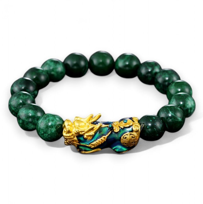 Green Jade Color-Changing Pixiu Abundance Bracelet2