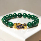 Green Jade Color-Changing Pixiu Abundance Bracelet5