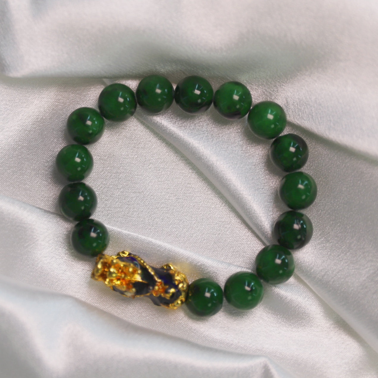 Green Jade Color-Changing Pixiu Abundance Bracelet6
