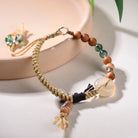 Handwoven White Agate Peace Buckle Bracelet
