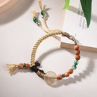 Handwoven White Agate Peace Buckle Bracelet