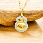 Lucky Wealth White Jade Money Bag Necklace 4