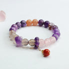 Multi-Amethyst & Agate Stone Pendant Bracelet