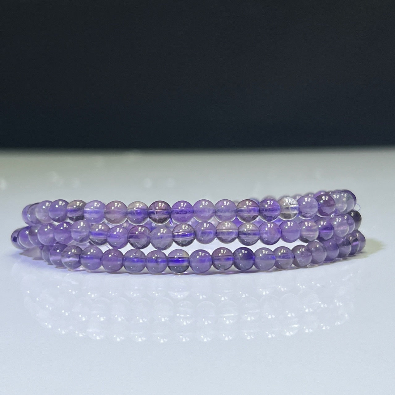 Natural Amethyst Triple Wrap Bracelet