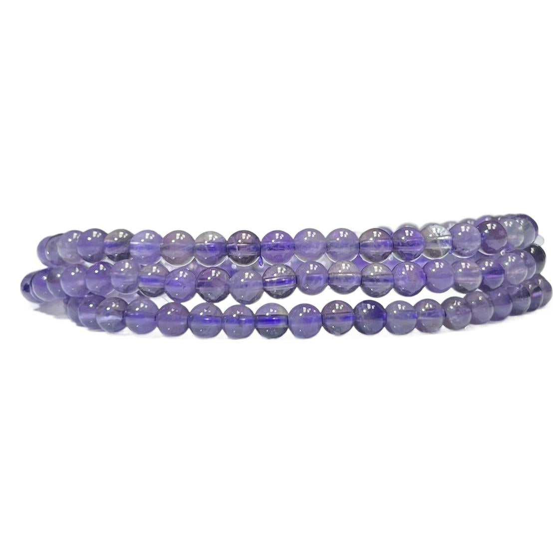 Natural Amethyst Triple Wrap Bracelet