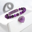 Natural Crystal Heart Pendant Healing Bracelet 1