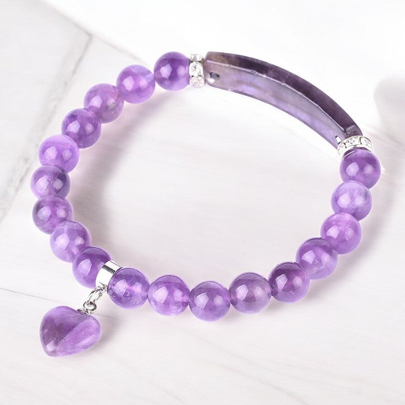 Natural Crystal Heart Pendant Healing Bracelet 5