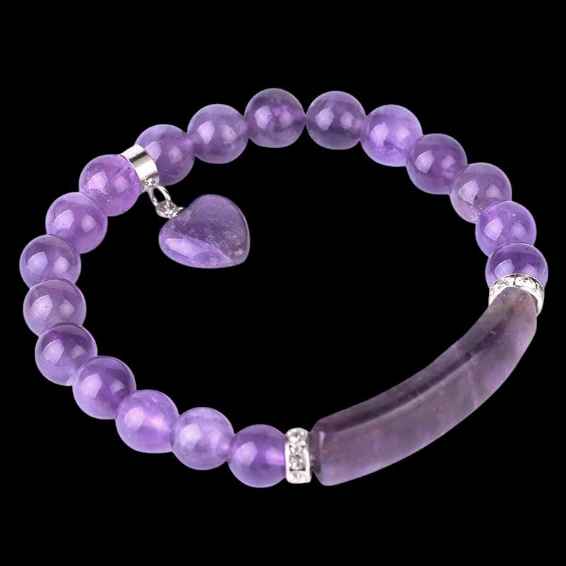 Natural Crystal Heart Pendant Healing Bracelet 6