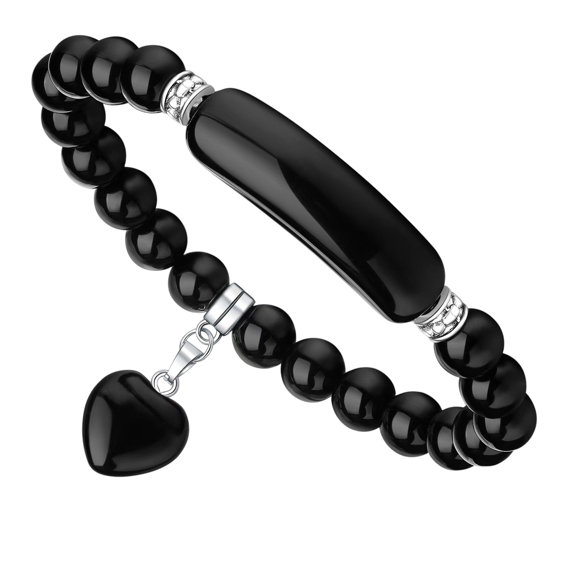 Natural Crystal Heart Pendant Healing Bracelet 9