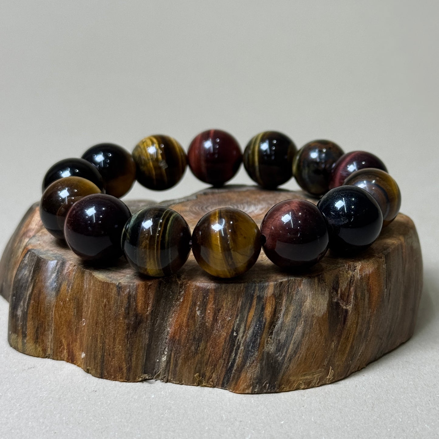 Natural Multi-Color Tiger’s Eye Bracelet