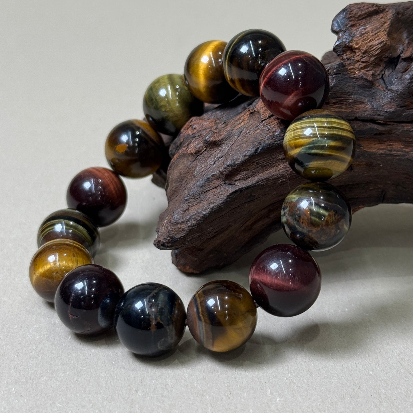 Natural Multi-Color Tiger’s Eye Bracelet