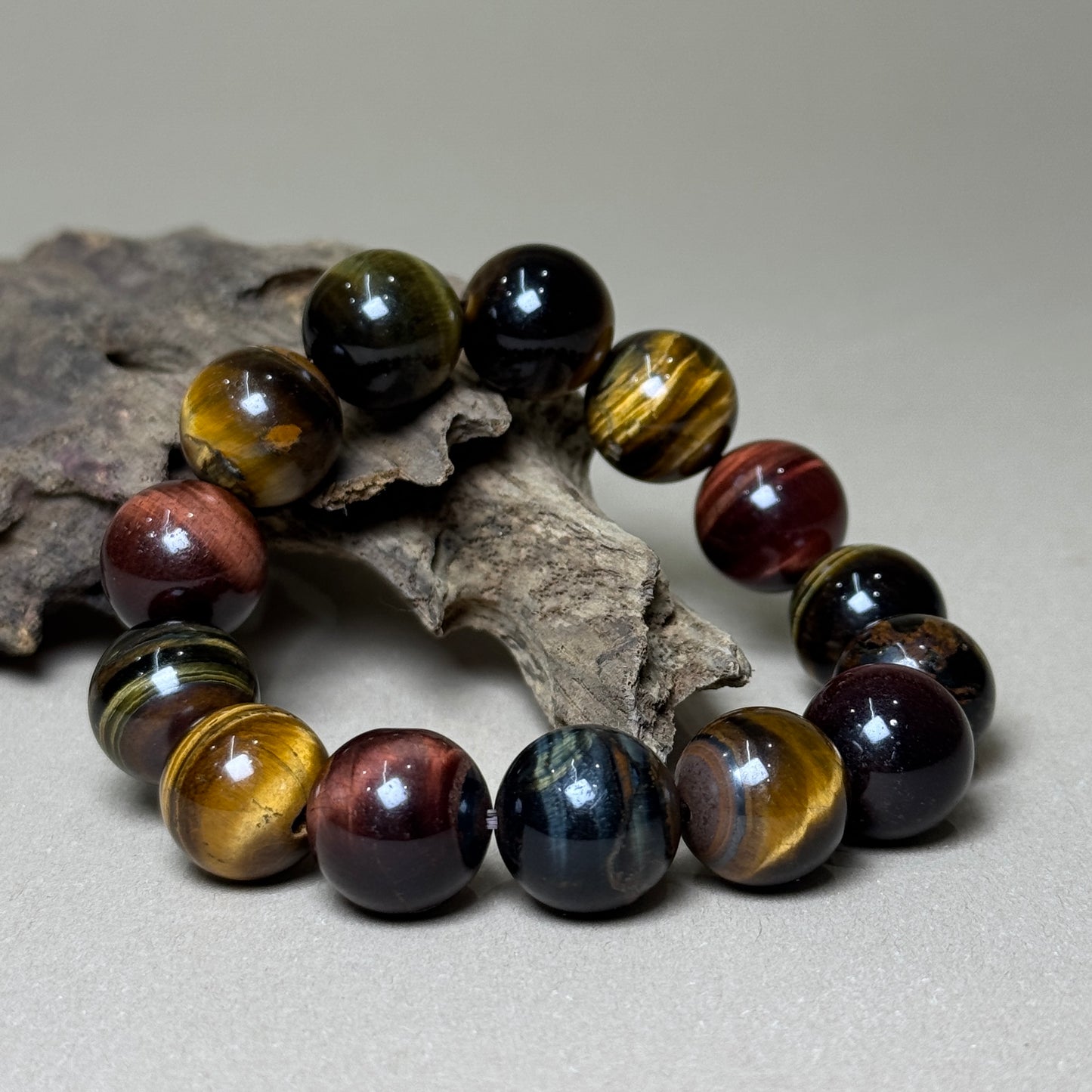 Natural Multi-Color Tiger’s Eye Bracelet