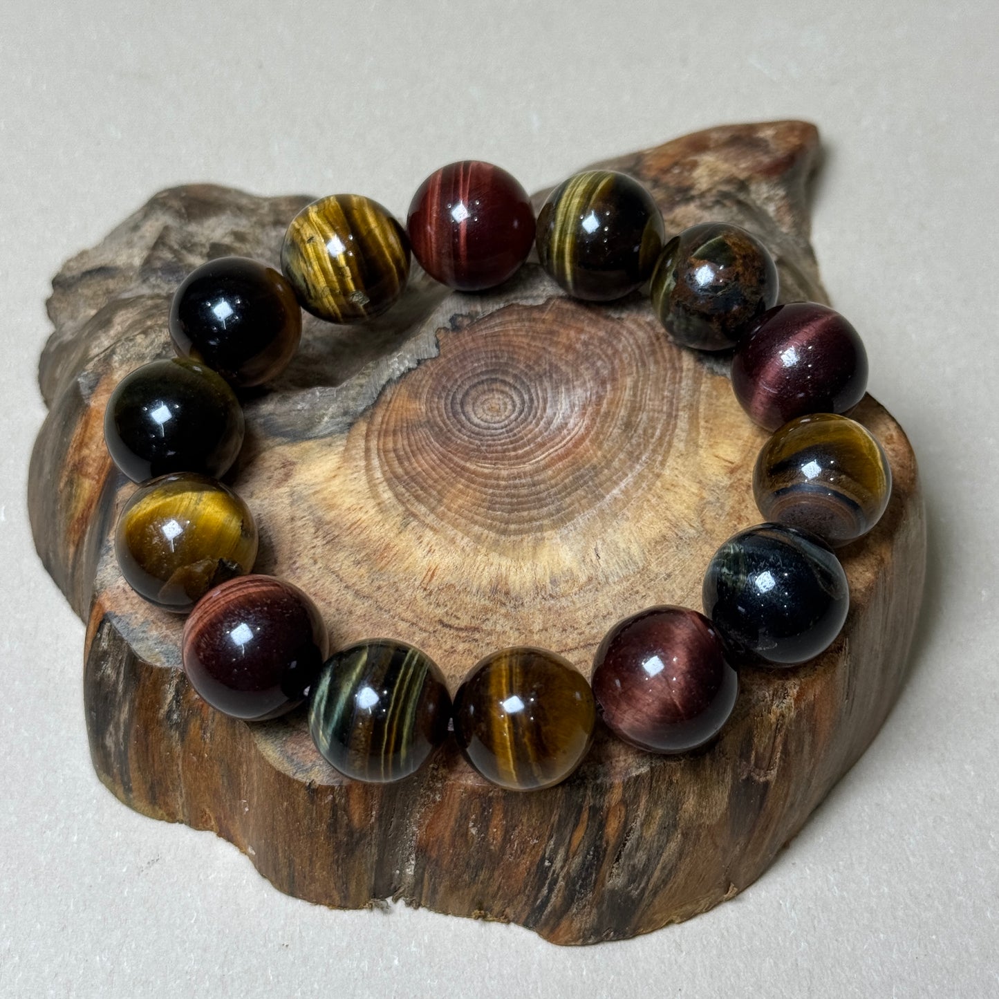 Natural Multi-Color Tiger’s Eye Bracelet