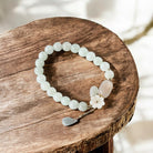 Natural White Jade Flower Pendant Luck Bracelet4