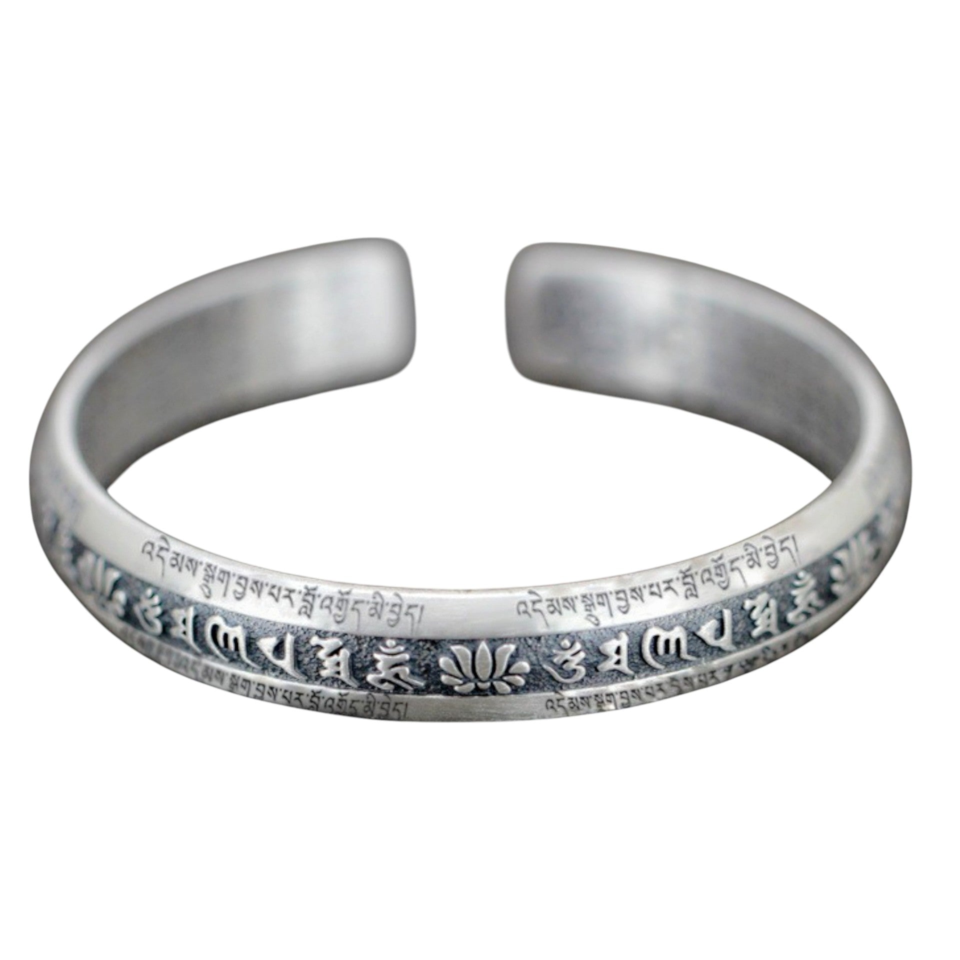 Om Mani Padme Hum Mantra Lotus Open Bracelet Bangle 1