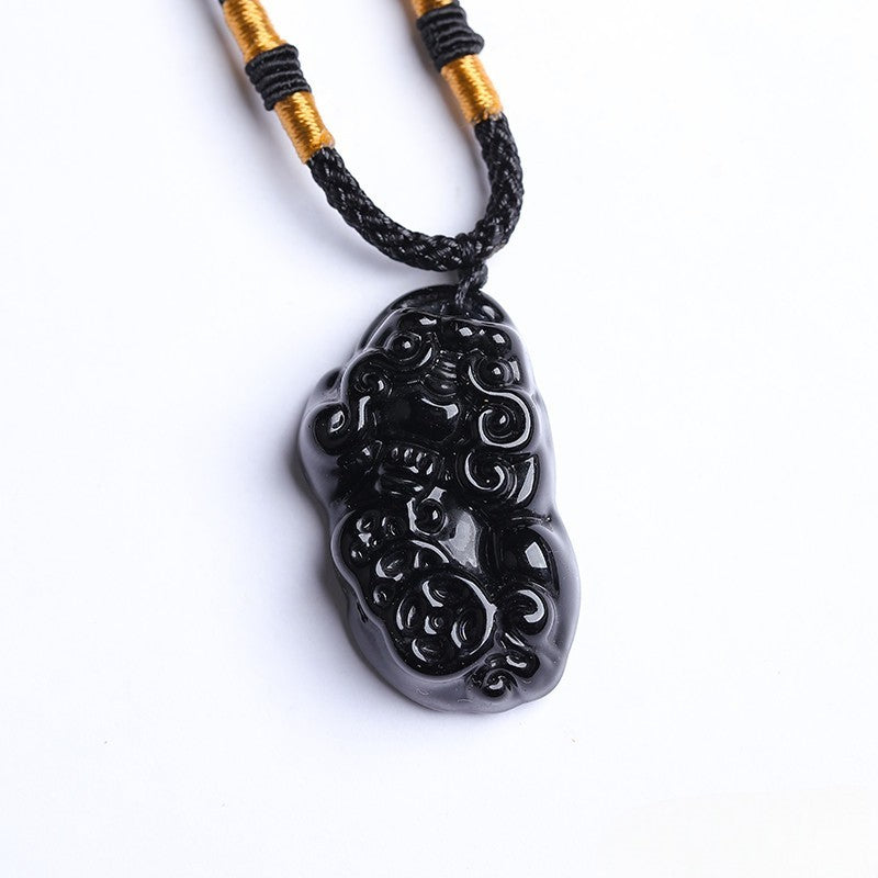 Pixiu Black Obsidian Necklace