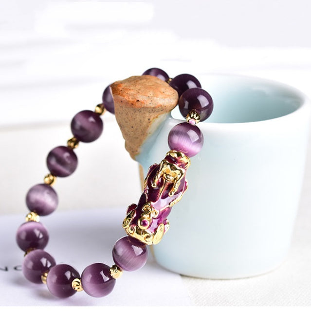 Pixiu Guardian Cat Eye Energy Bracelet