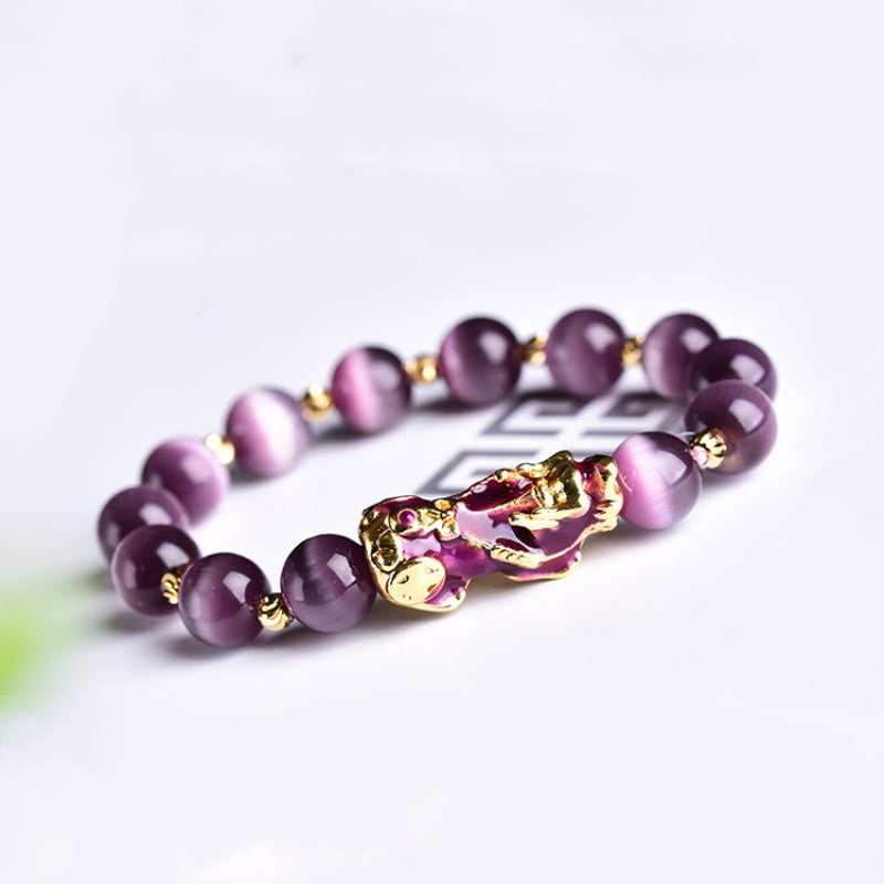 Pixiu Guardian Cat Eye Energy Bracelet