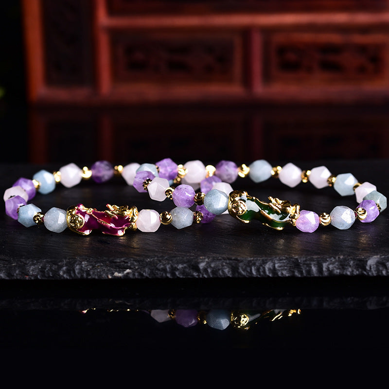 Pixiu Multistone Amethyst Balance Bracelet