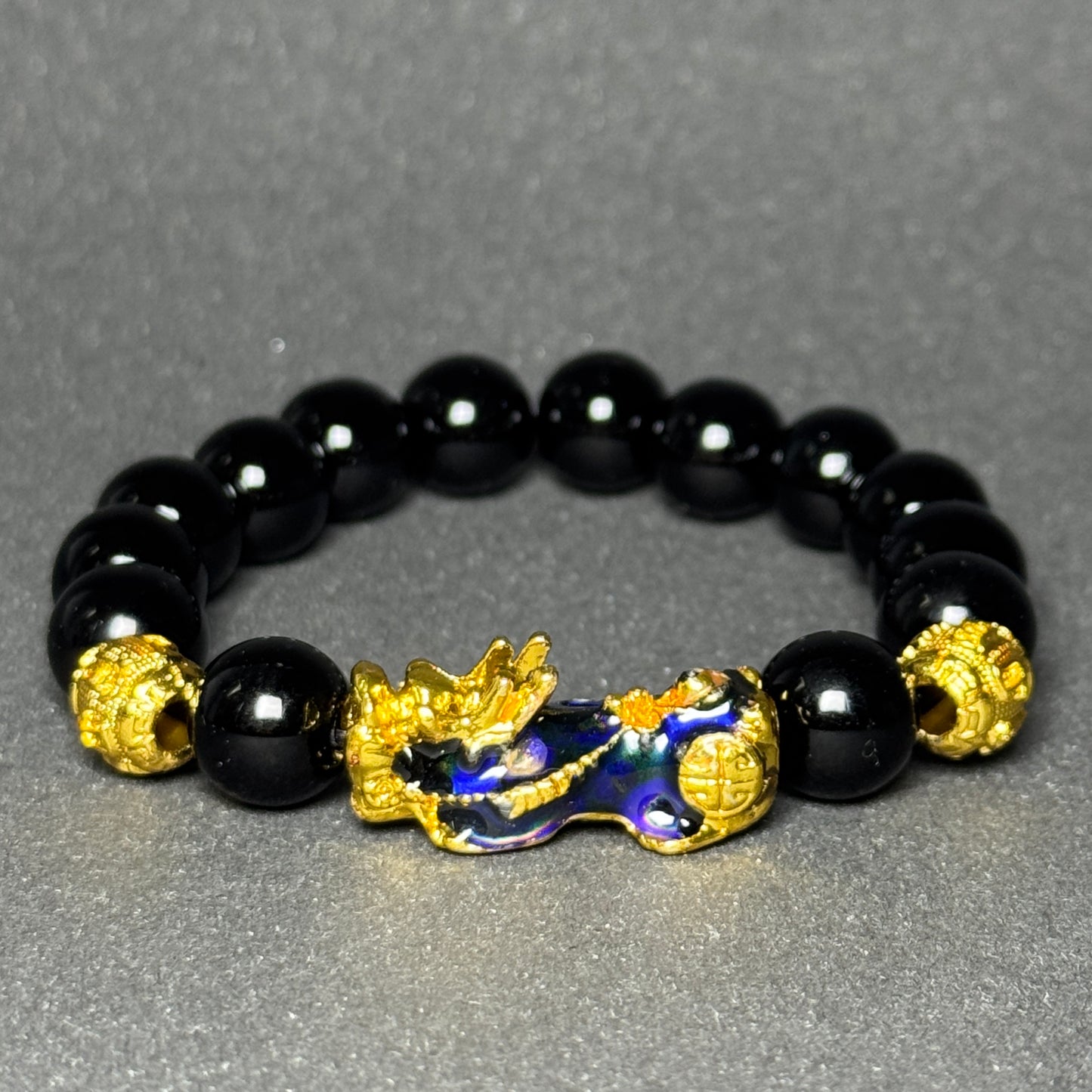 Pixiu Wealth Protection Black Obsidian Bracelet