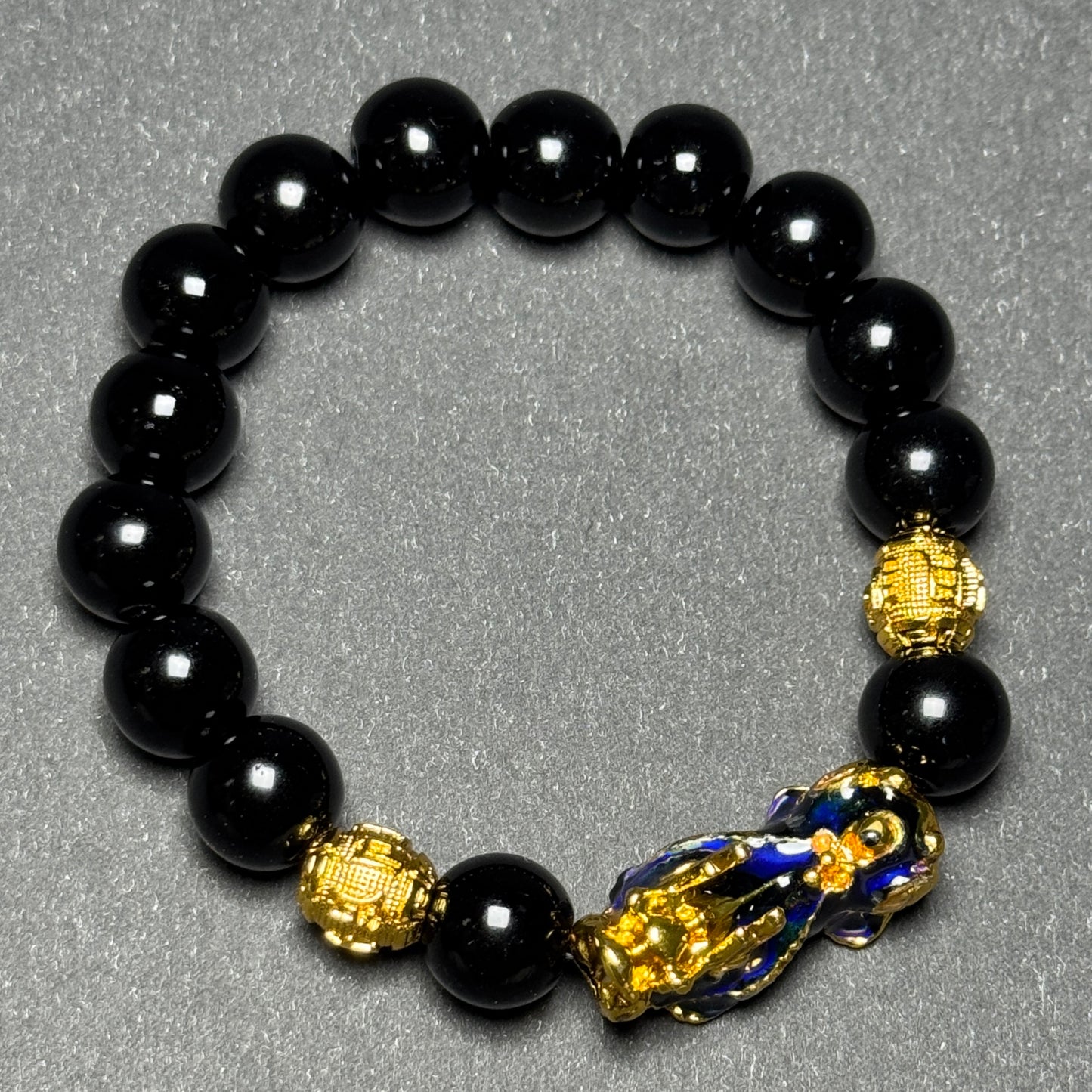 Pixiu Wealth Protection Black Obsidian Bracelet