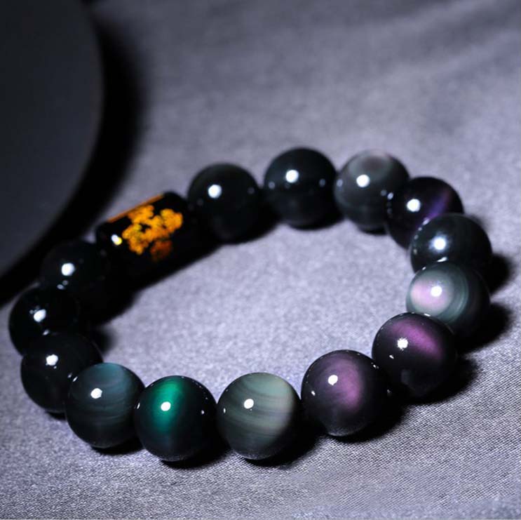 Schutz Regenbogen Obsidian Fünf Elemente Perlenarmband