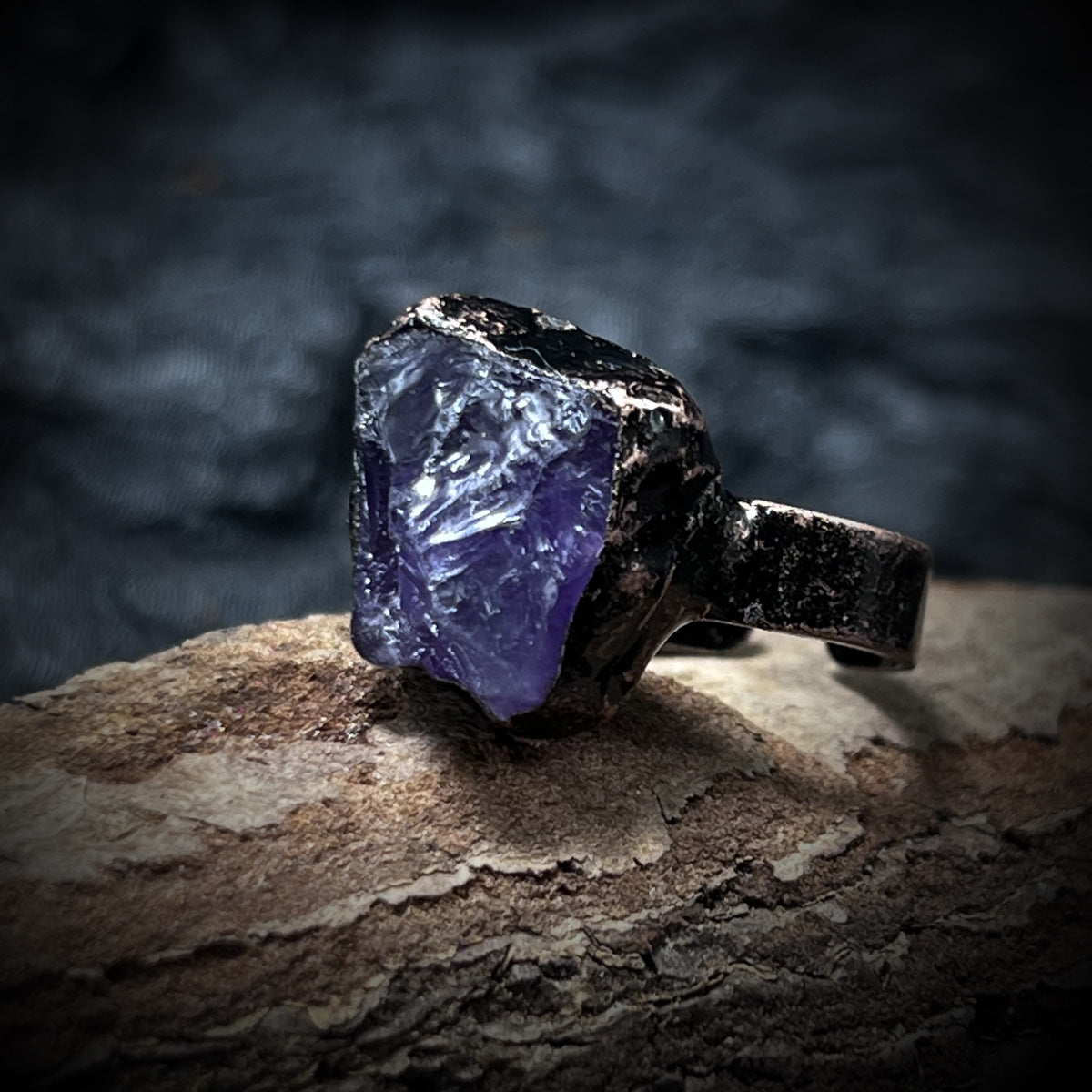 Raw Crystal Adjustable Ring