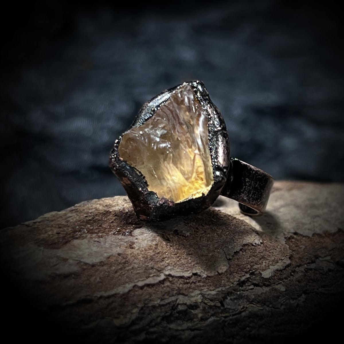 Raw Crystal Adjustable Ring