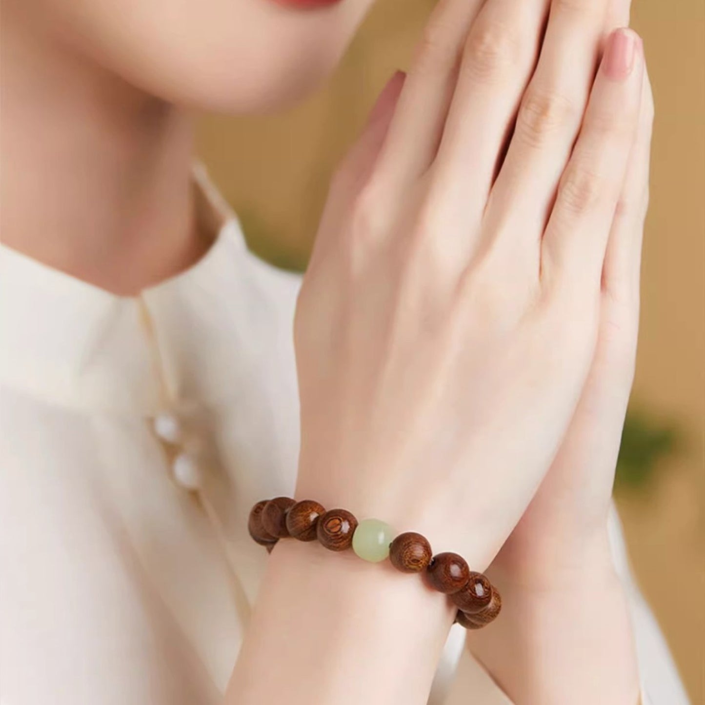 Sandalwood and Jade Bead Prayer Bead