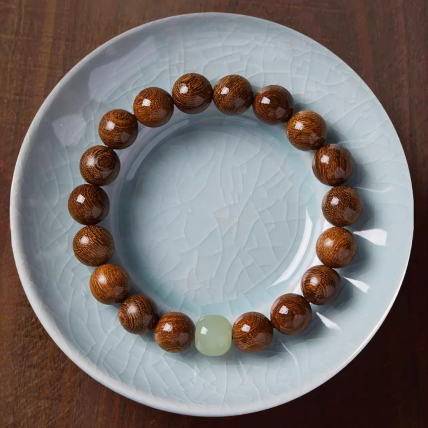 Sandalwood and Jade Bead Prayer Bead