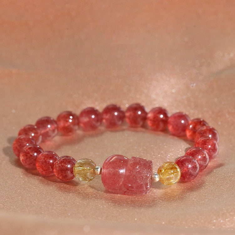 Strawberry Quartz Pixiu Bracelet