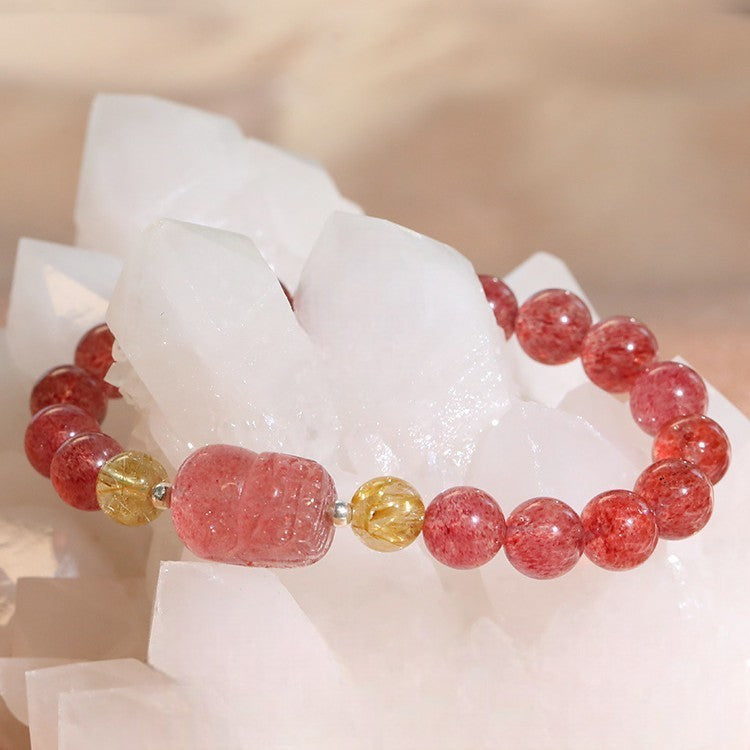 Strawberry Quartz Pixiu Bracelet