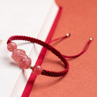 Strawberry Quartz Pixiu Red String Bracelet