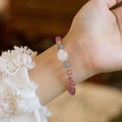 Love & Luck – Strawberry Quartz White Jade bead Bracelet