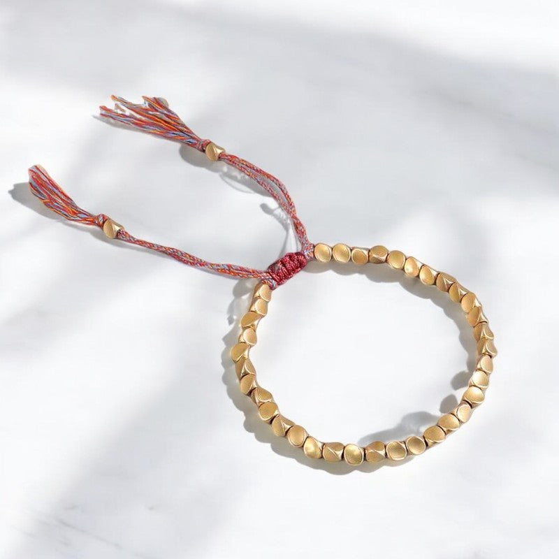 Tibetan Copper Beads Bracelet white1